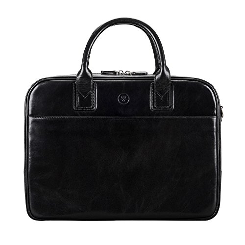 Full-grain leather computer case with elegant design