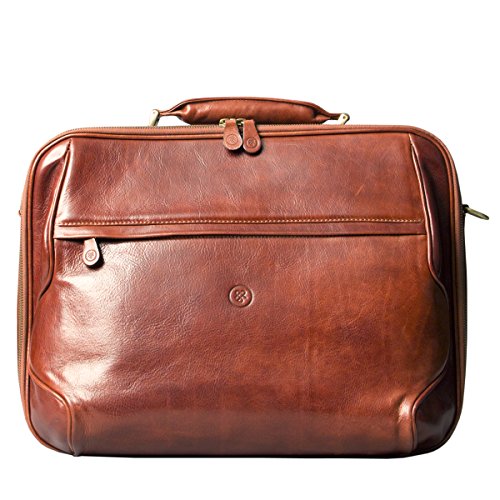 Full grain leather laptop briefcase