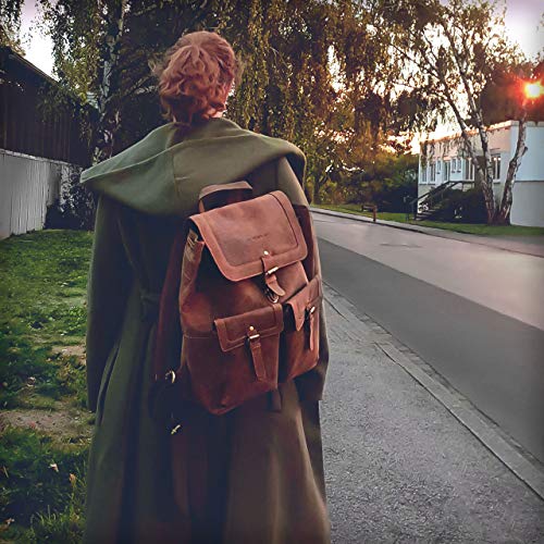 Leather teacher's backpack