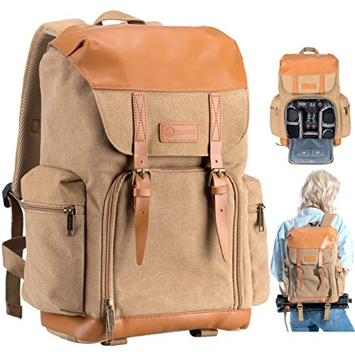 Vintage Tarion waterproof canvas camera backpack beige