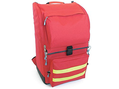Red and flashy emergency medical backpack