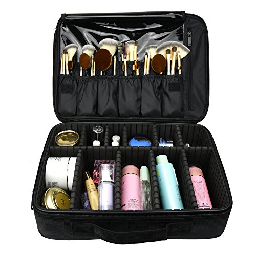 Optimal and personal organisation of your make-up and cosmetics with these modular partitions for this cosmetics case.