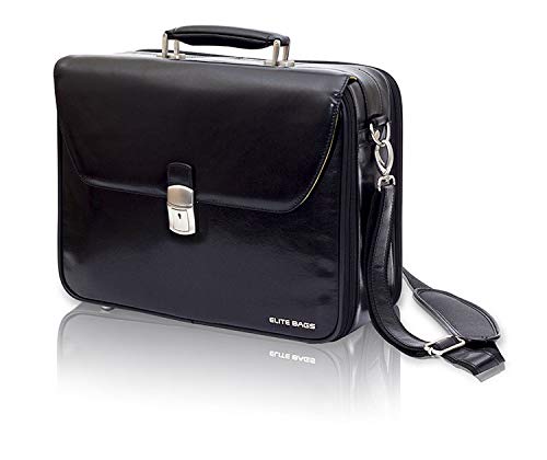 Black leather doctor's briefcase Elite Bag