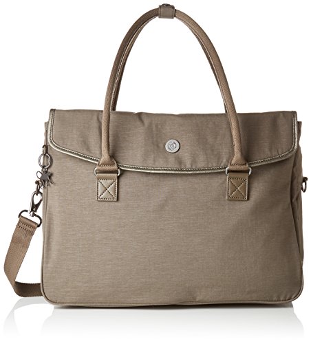 Kipling superwork women's handbag made of super strong nylon with laptop compartment, 40cm, cream