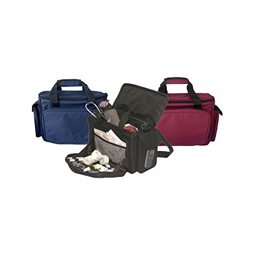 Functional and protected interior for the Classic Rouge Bordeaux Med Bag made of fabric for nurses, doctors and midwives. Easy transport with its shoulder strap. 50x30x29,5 cm, 44 Litres.