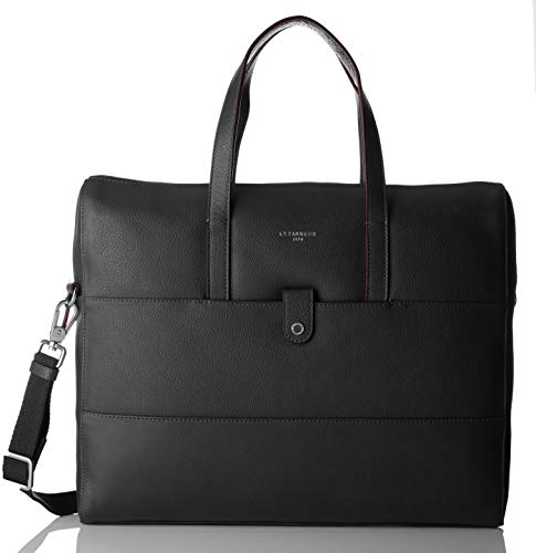 Le tanneur leather business bag for women in black grained leather