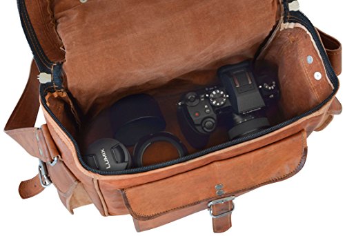 Gusti leather camera bag Vintage style with shoulder strap