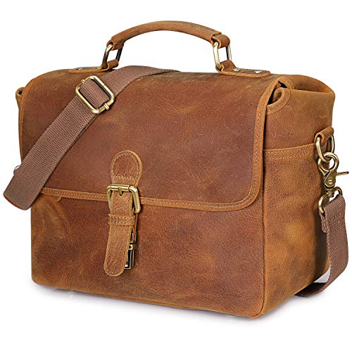 Large S-Zone Vintage leather camera bag