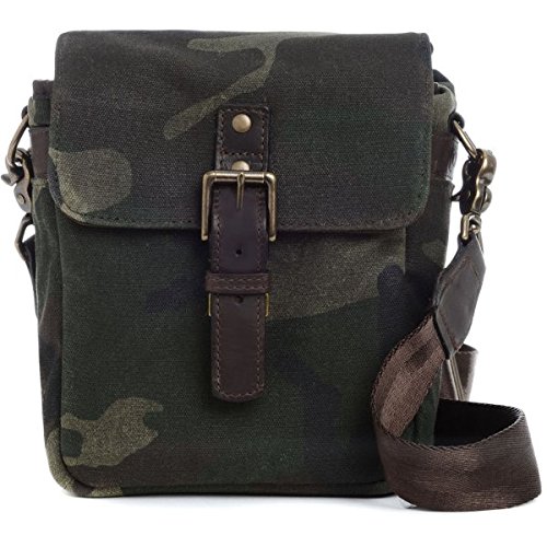 Urban compact photo bag with camo pattern oilcloth Ona