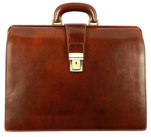 Leather doctor bag by Time Resistance made of  dark brown leather perfect for medical home visits.