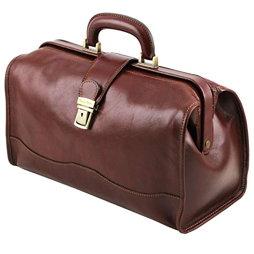 Genuine classic brown leather doctor's bag  by Tuscany Leather