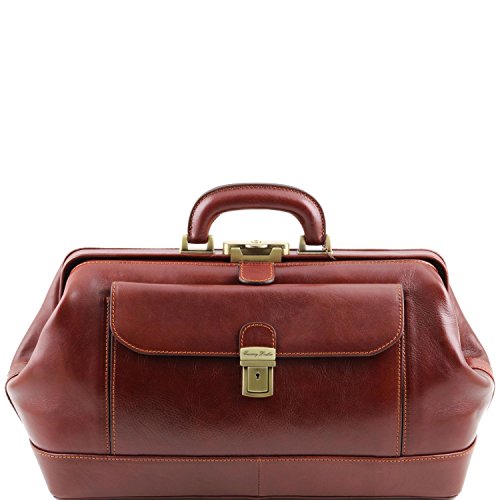 Genuine classic brown leather doctor's bag model by Tuscany Leather