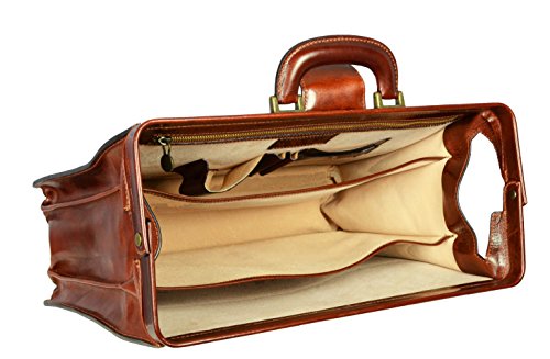 Leather Time Resistance dark brown doctor's briefcase for doctor on medical home visit