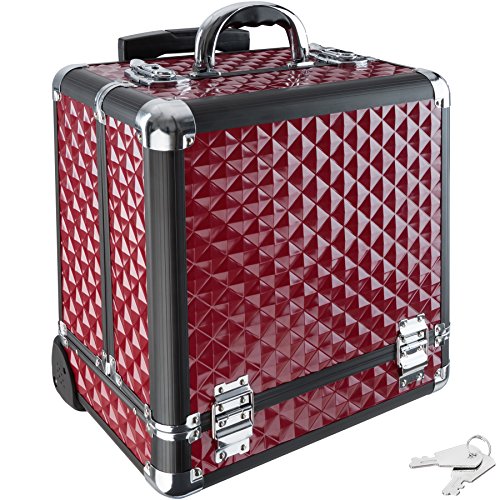 Professional make-up case for professional make-up artists, red trolley case