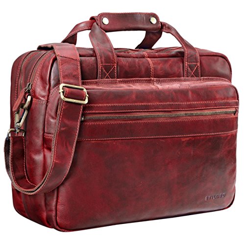 Large Stilord Briefcase in red leather for women teachers