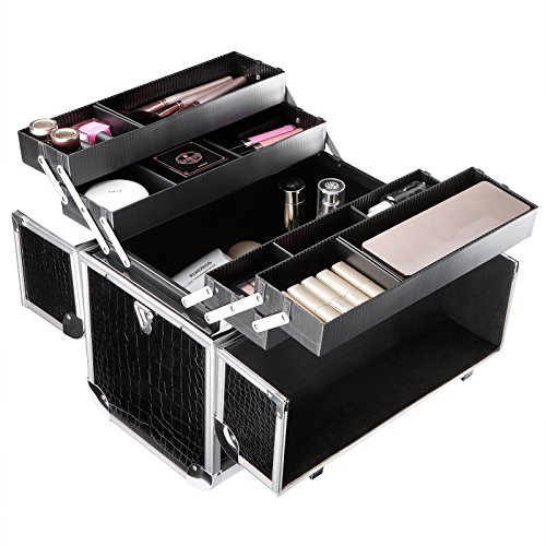 Large capacity and modular organisation  for this Songmics pro make-up beauty case 35 cm X 22 cm X 36.5 cm for carrying professional make-up