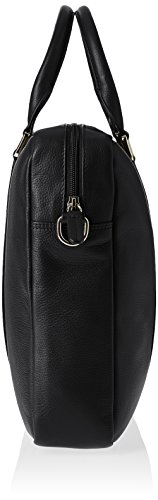 Black leather handbag with shoulder strap for lawyer, by Le Tanneur