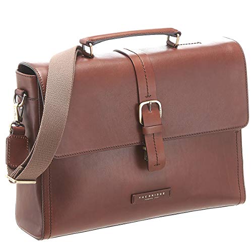 Light brown leather briefcase by The Bridge