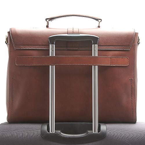  Light brown leather briefcase by The bridge perfect for travelling by plane