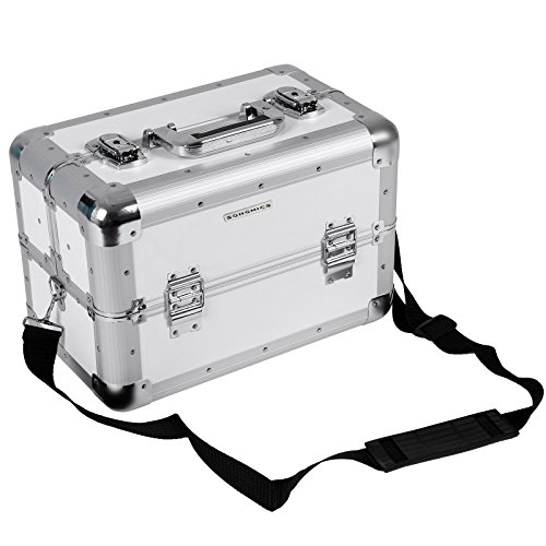Vanity case in white aluminium for pro make-up designed by Songmics