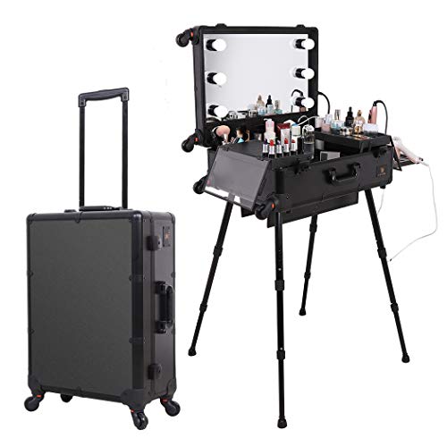 Functional foldable Luvodi trolley make-up table for professional make-up artist with the hair dryer rest.