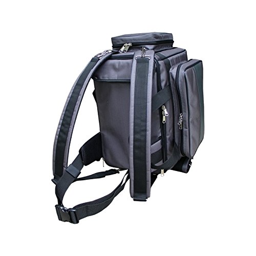 The Grey Deluxe Med Bag, medical case for nurses and doctors, carried as a backpack.