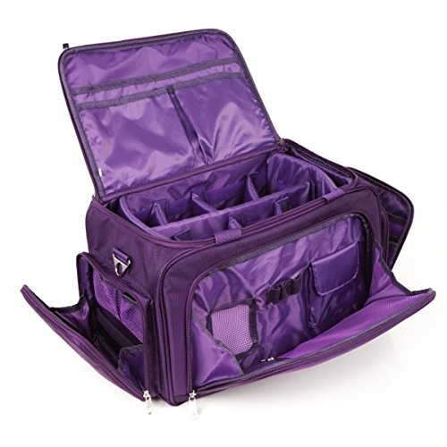 fabric nursing case with modular compartmentalisation, purple nurse's bag
