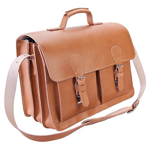 Natural leather satchel 