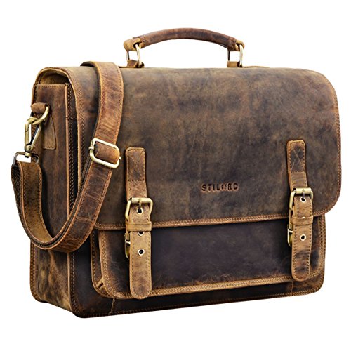 Vintage XL brown Stilord briefcase for teachers