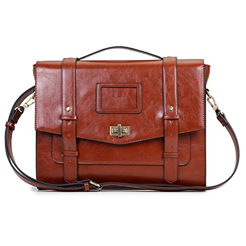 Retro leather briefcase Pu Ecosusi for women