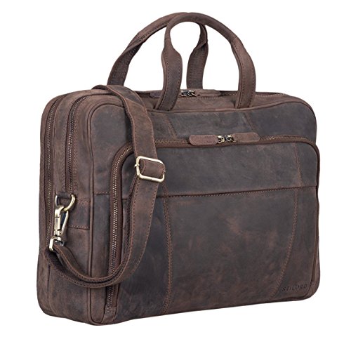 "Jaron" the brown leather teacher's shoulder bag with a good value for money