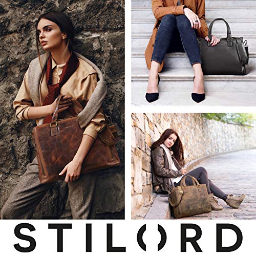 Stilord working bag made of brown vinatge leather