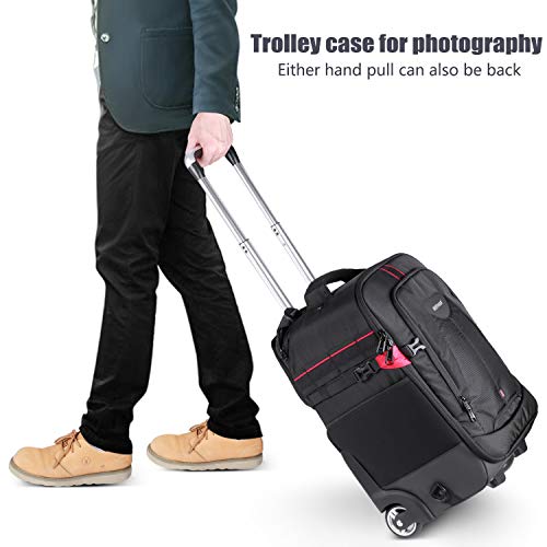 Professional camera case for transport, Neewer 2-in-1 Rolling Camera Backpack Trolley Case