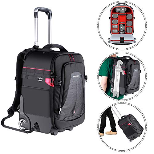 Neewer 2-in-1 Rolling Camera Backpack Trolley CaseProfessional camera case for transport