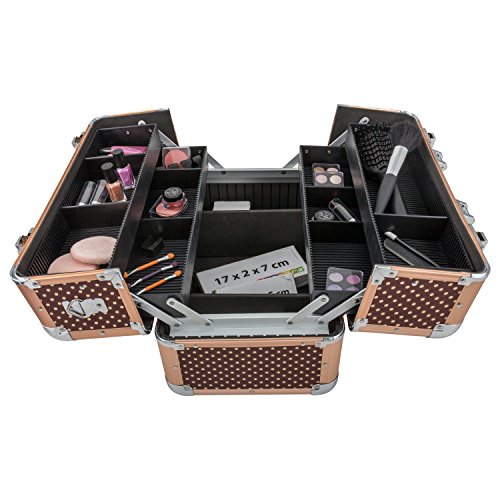 Beauty case , with aluminium frame and  original pattern design, 20 litres for make-up lovers