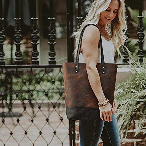 Vintage leather tote bag for teacher or working girls