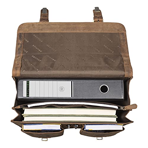 Teacher leather satchel for 15,6 laptop